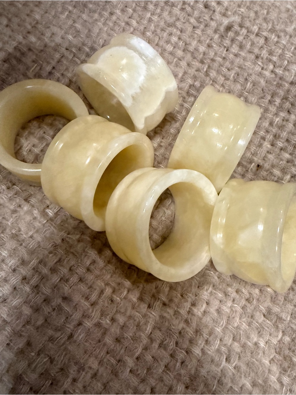 Cream Resin Wide napkin Ring — Polished Neutral Statement